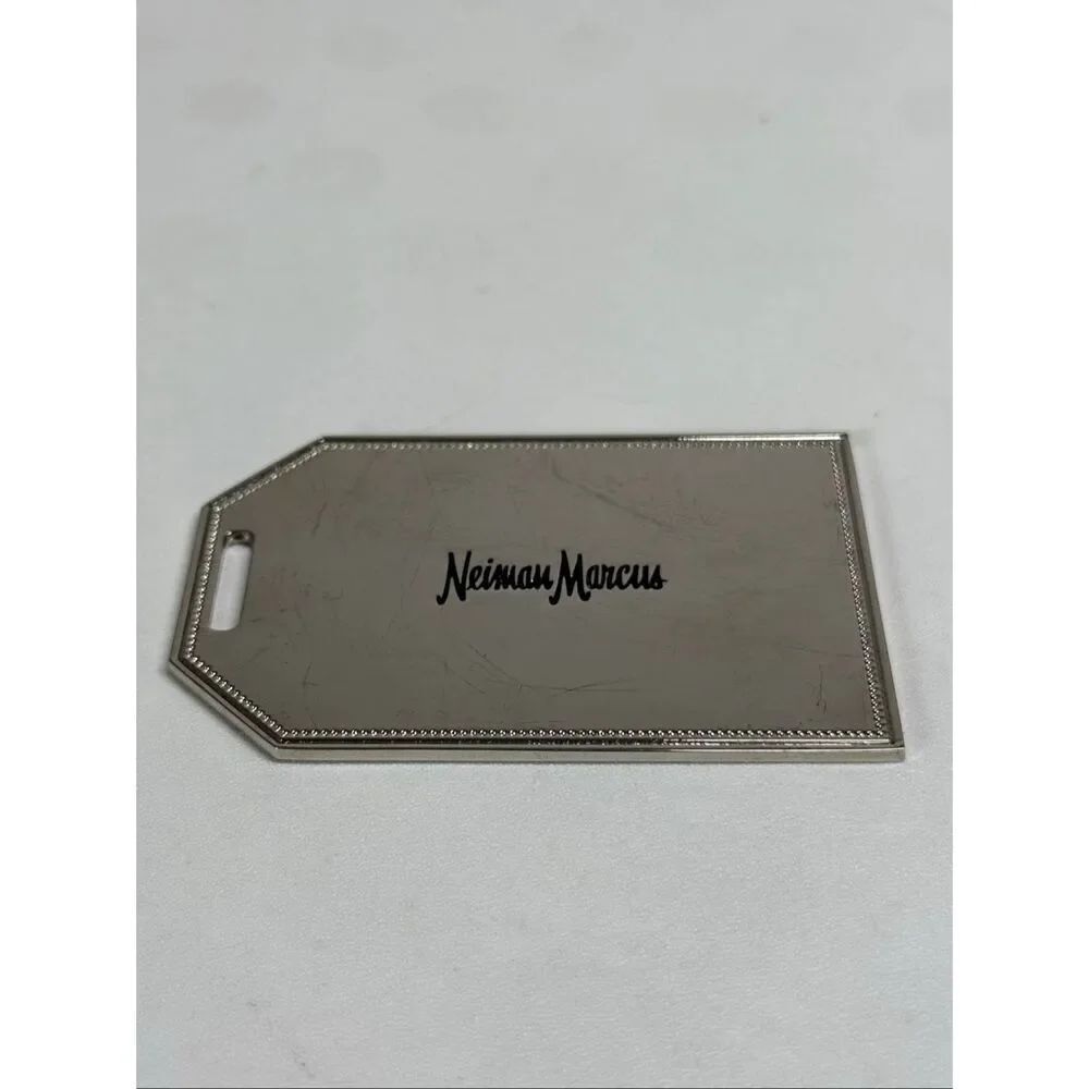 Neiman Marcus Luggage Bag Tag Silver Chrome Single Item Given With Joy See Notes